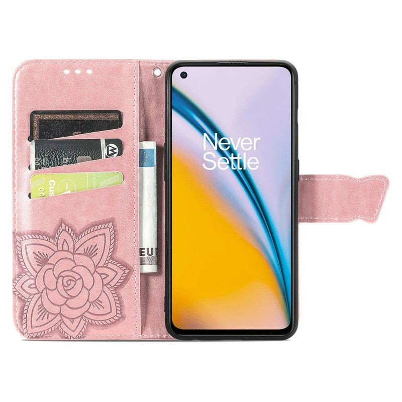 Flip Cover Oneplus Nord 2 5g Halve Sommerfugle