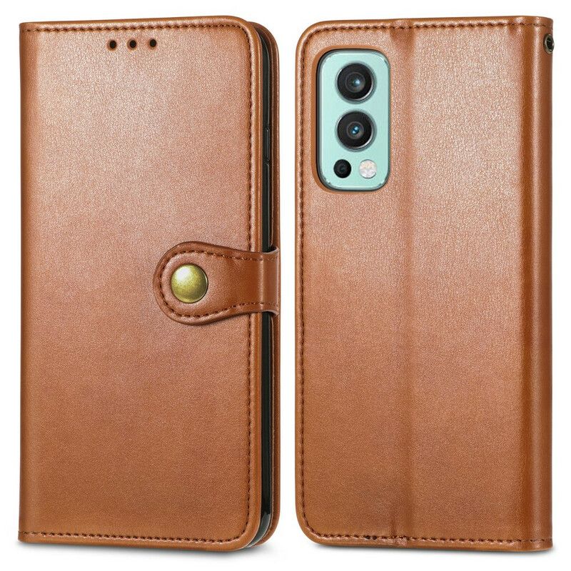 Flip Cover Oneplus Nord 2 5g Kunstlæder Og Vintage Lås