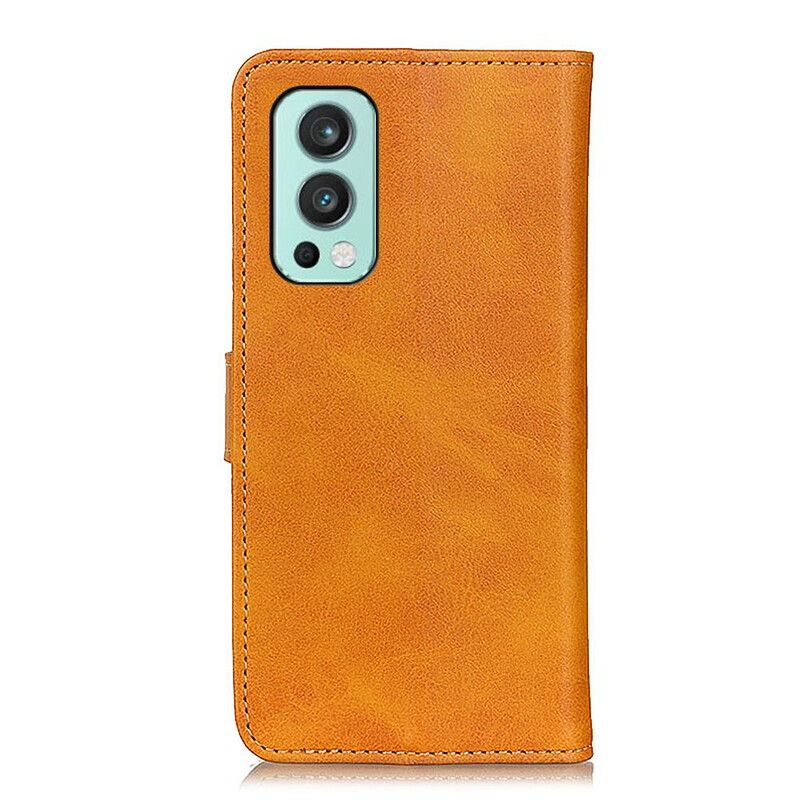 Flip Cover Oneplus Nord 2 5g Mat Retro Lædereffekt