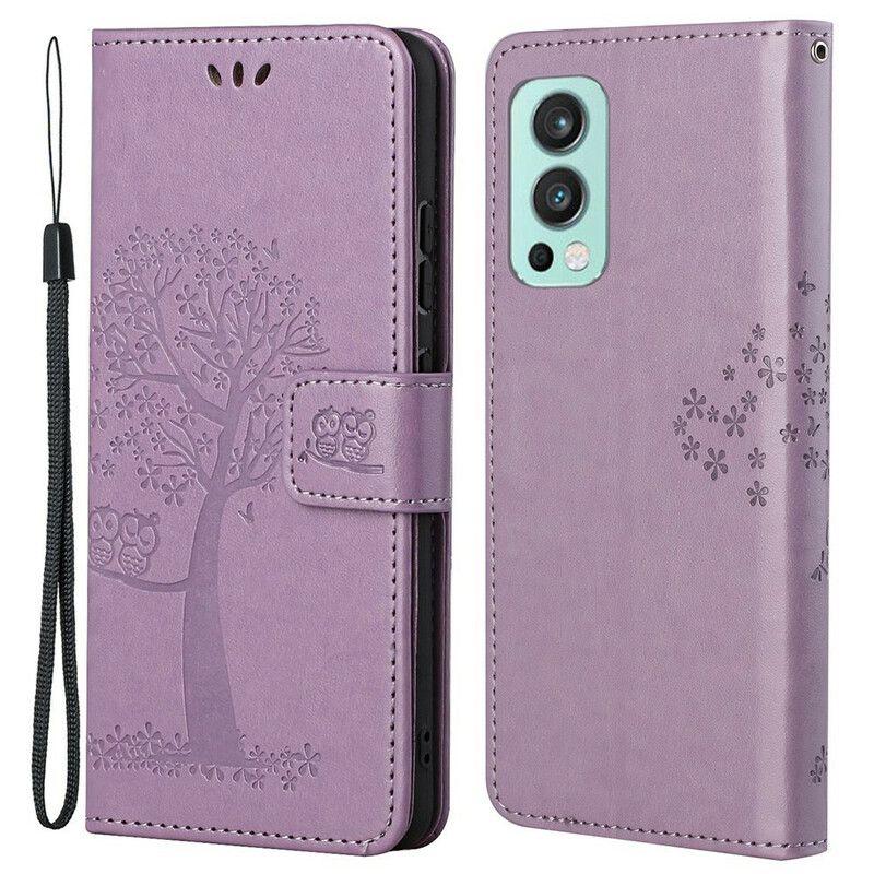 Flip Cover Oneplus Nord 2 5g Stringtræ Og Ugler