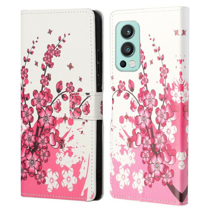 Flip Cover Oneplus Nord 2 5g Tropiske Blomster