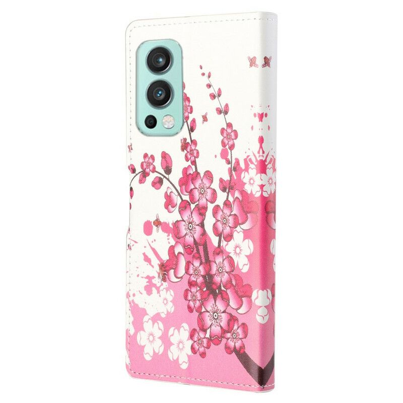 Flip Cover Oneplus Nord 2 5g Tropiske Blomster