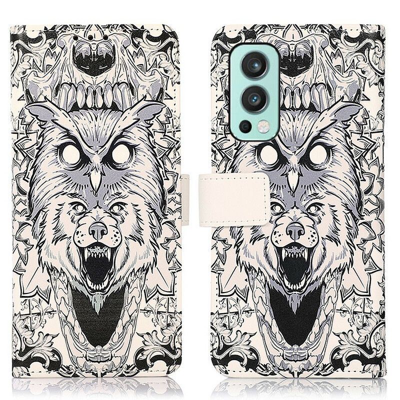 Flip Cover Oneplus Nord 2 5g Vildige Dyr