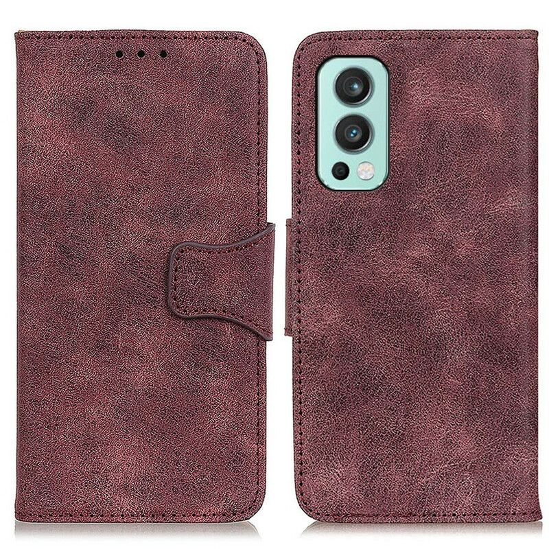 Flip Cover Oneplus Nord 2 5g Vintage Dobbeltsidet Magnetklap