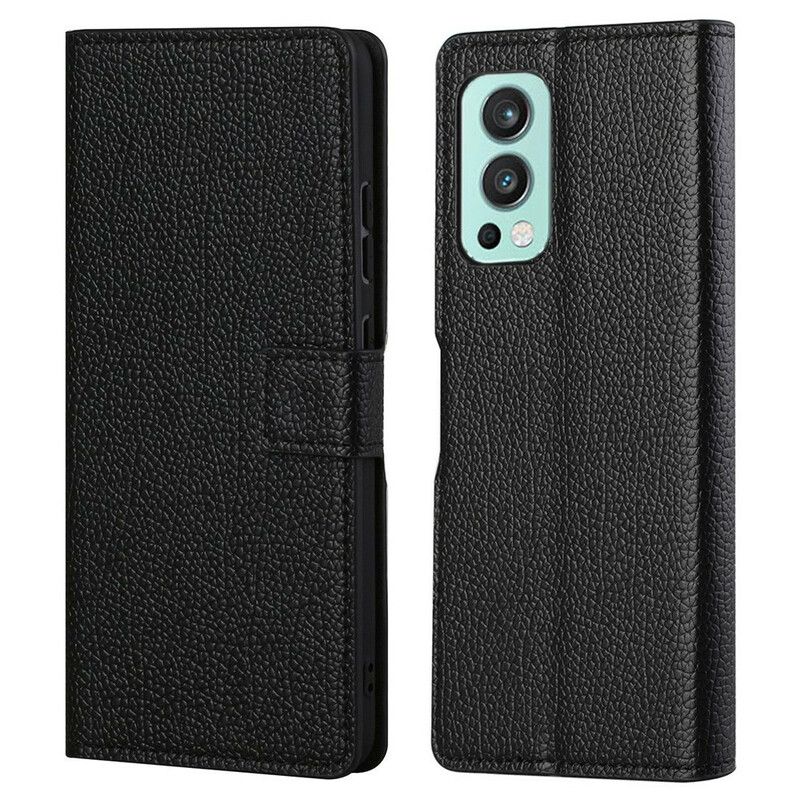 Læder Cover Oneplus Nord 2 5g Litchi Grain Lædereffekt