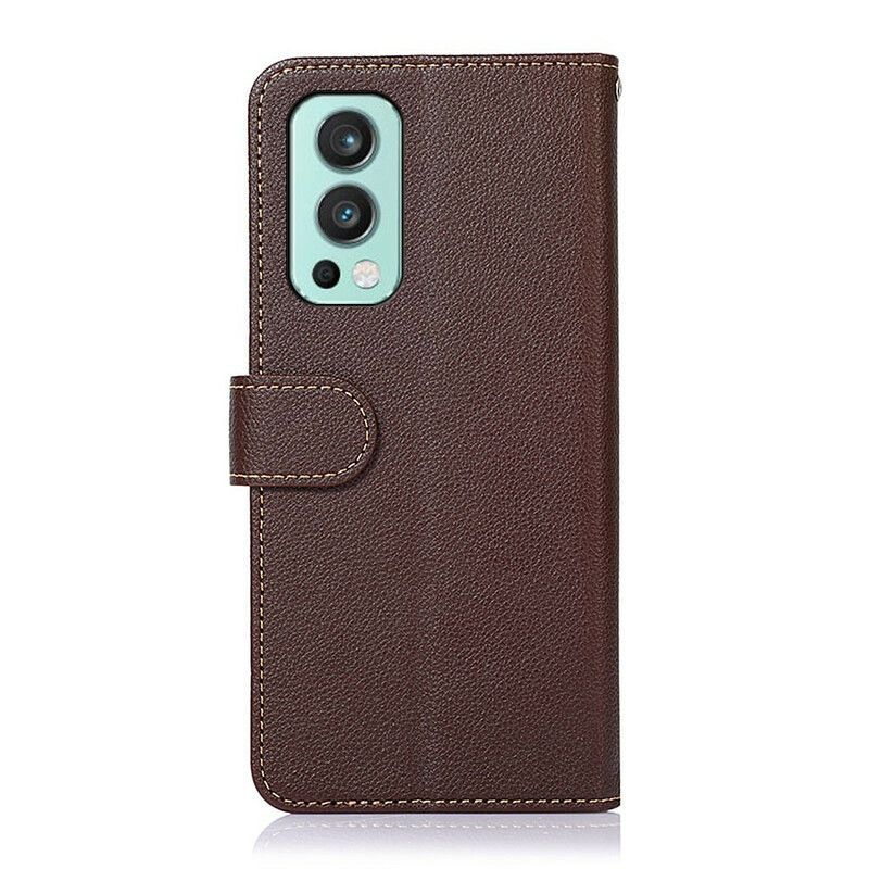 Læder Cover Oneplus Nord 2 5g Litchi Style Rfid Khazneh