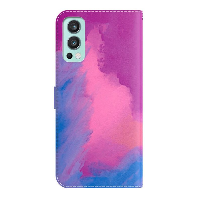 Læder Cover Oneplus Nord 2 5g Telefon Etui Akvarel