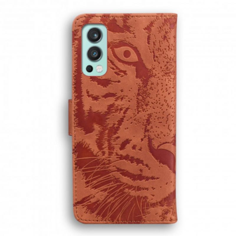 Læder Cover Oneplus Nord 2 5g Telefon Etui Tiger Face Print