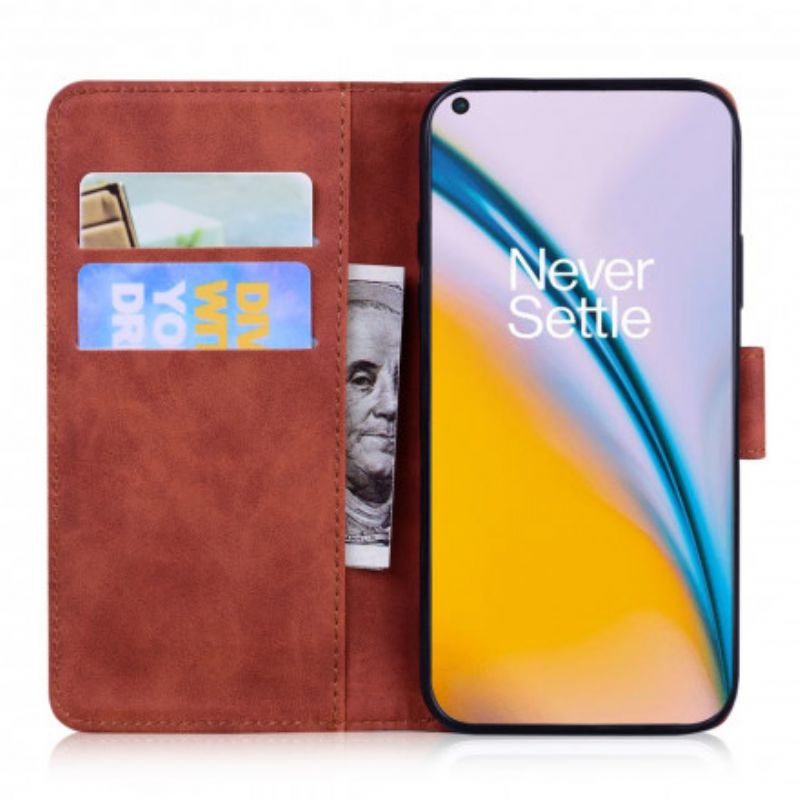 Læder Cover Oneplus Nord 2 5g Telefon Etui Tiger Face Print