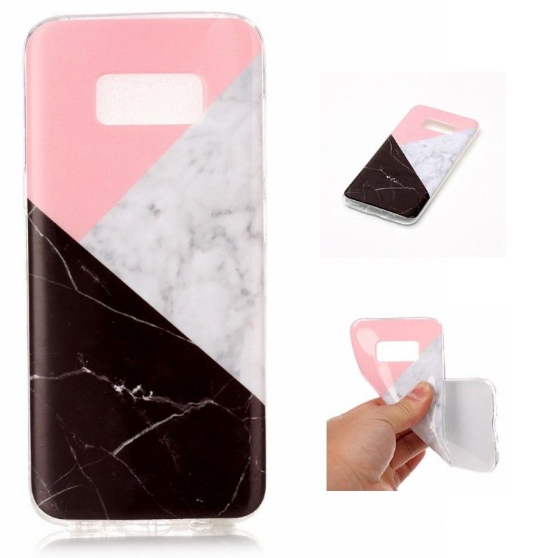 Cover for Samsung Galaxy S8 Geometrisk Marmoreffekt