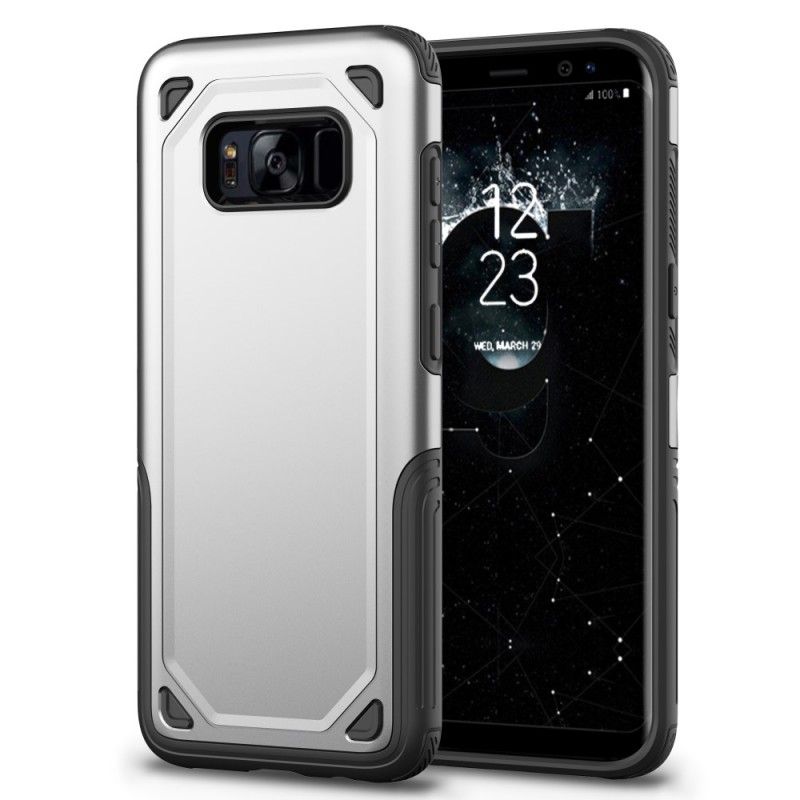 Cover for Samsung Galaxy S8 Sort Rustning Af Metaleffekt