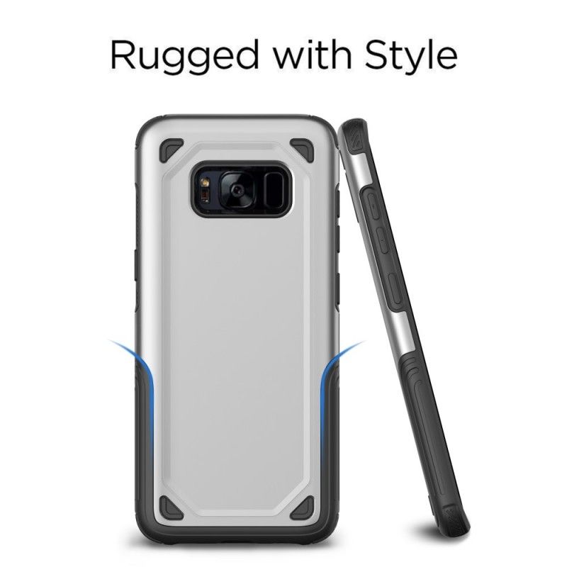 Cover for Samsung Galaxy S8 Sort Rustning Af Metaleffekt