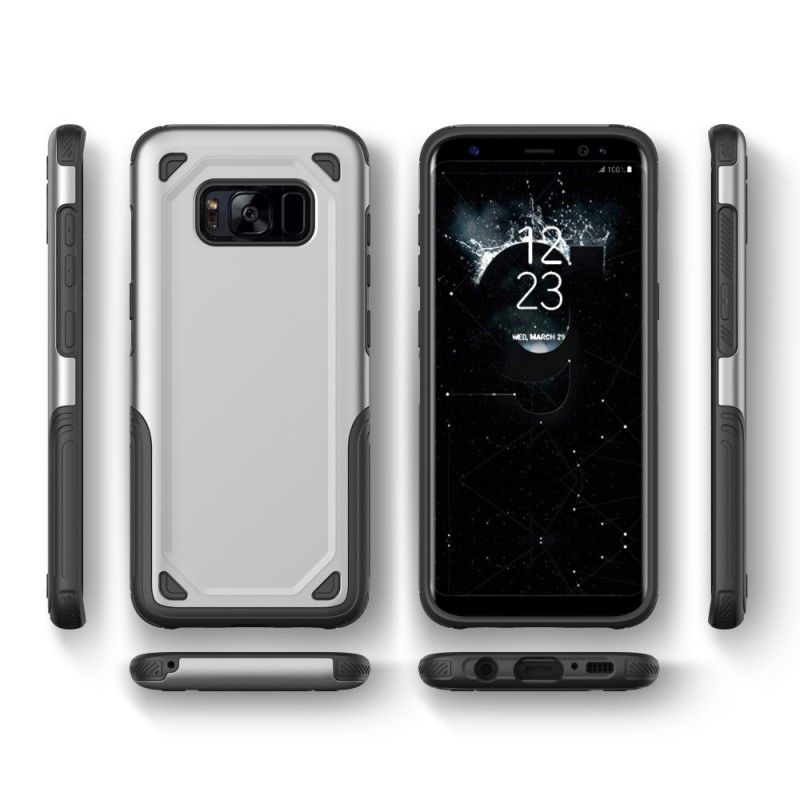 Cover for Samsung Galaxy S8 Sort Rustning Af Metaleffekt