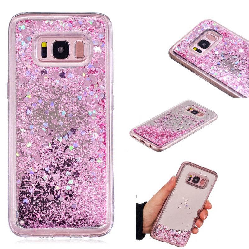 Cover Samsung Galaxy S8 Lilla Glitterpulver