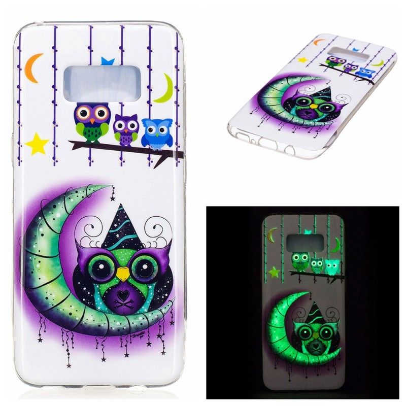 Cover Samsung Galaxy S8 Mobilcover Ugler I Fluorescerende Delirium