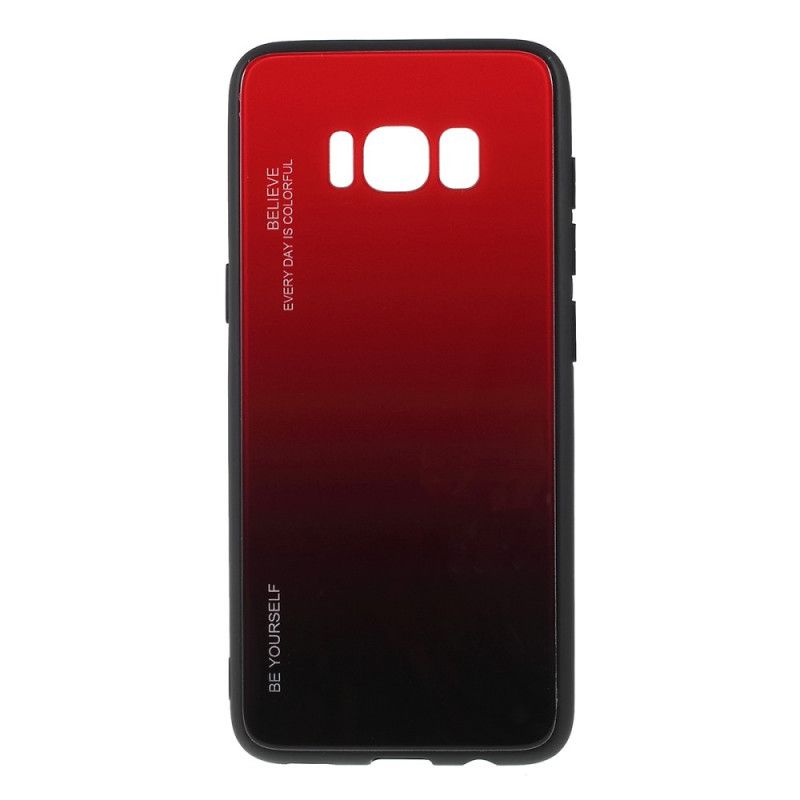 Cover Samsung Galaxy S8 Rød Mobilcover Vær Dig Selv Hærdet Glas