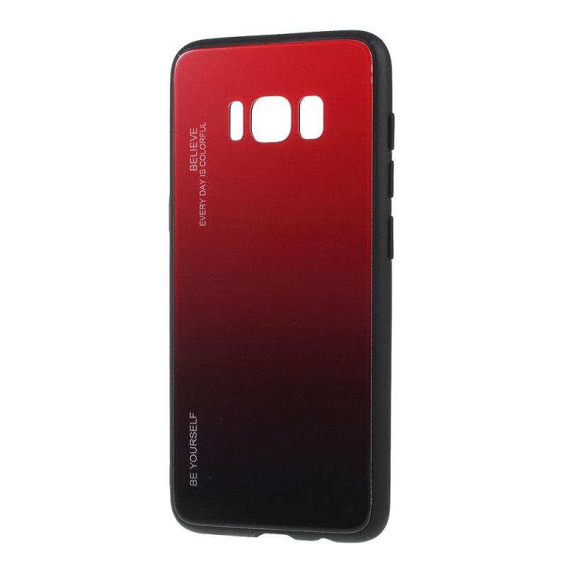 Cover Samsung Galaxy S8 Rød Mobilcover Vær Dig Selv Hærdet Glas