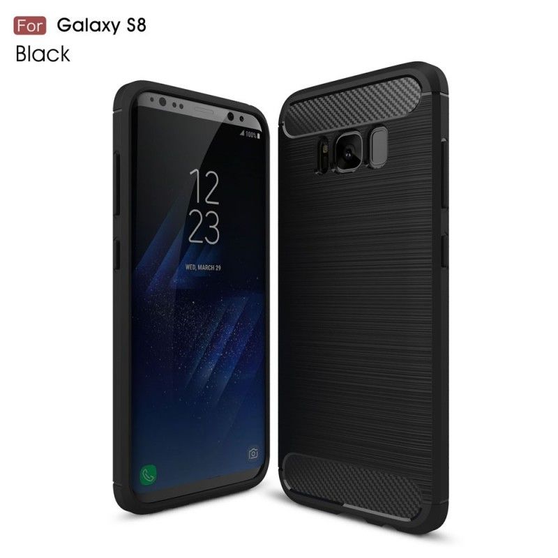 Cover Samsung Galaxy S8 Sort Børstet Kulfiber