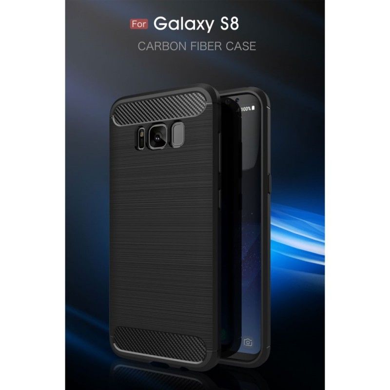 Cover Samsung Galaxy S8 Sort Børstet Kulfiber