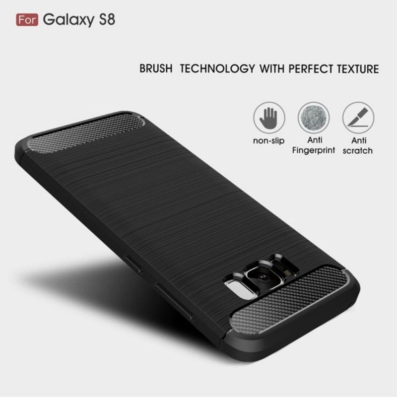 Cover Samsung Galaxy S8 Sort Børstet Kulfiber