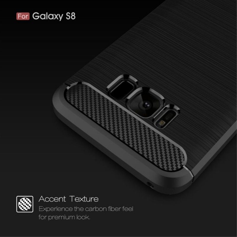 Cover Samsung Galaxy S8 Sort Børstet Kulfiber