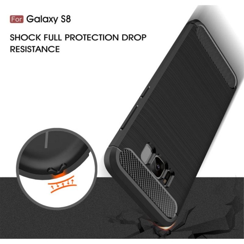 Cover Samsung Galaxy S8 Sort Børstet Kulfiber