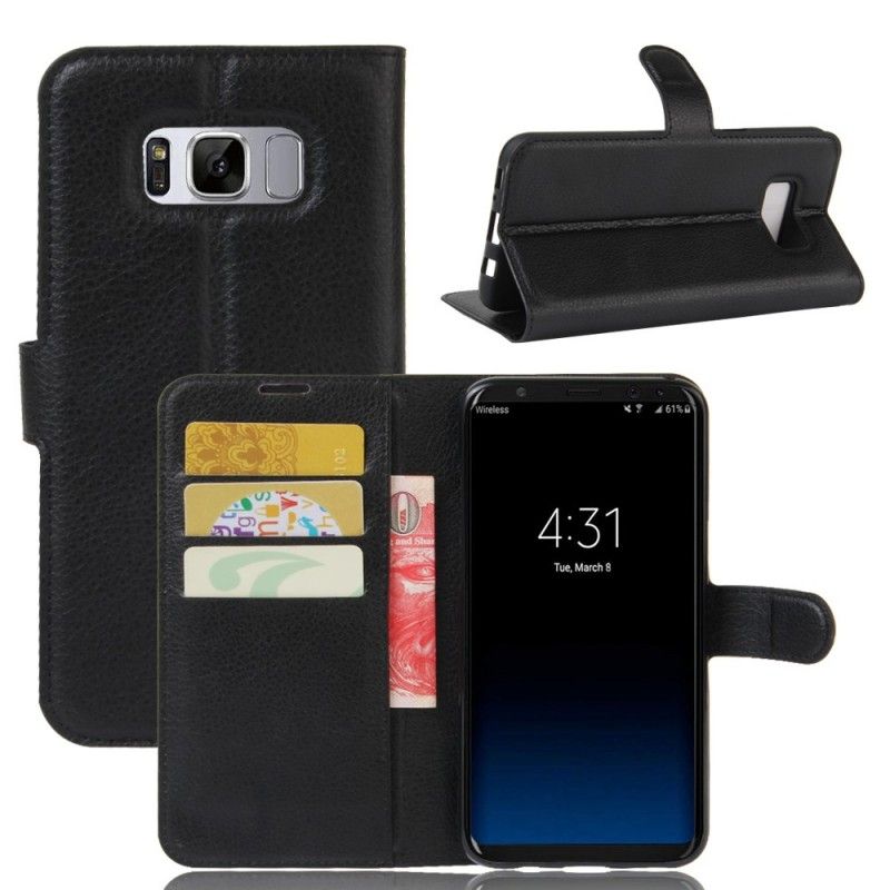 Flip Cover Læder for Samsung Galaxy S8 Sort Klassisk