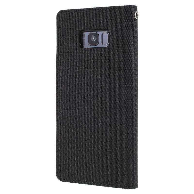 Flip Cover Læder for Samsung Galaxy S8 Sort Tofarvet Kviksølv Gåsestof Stof