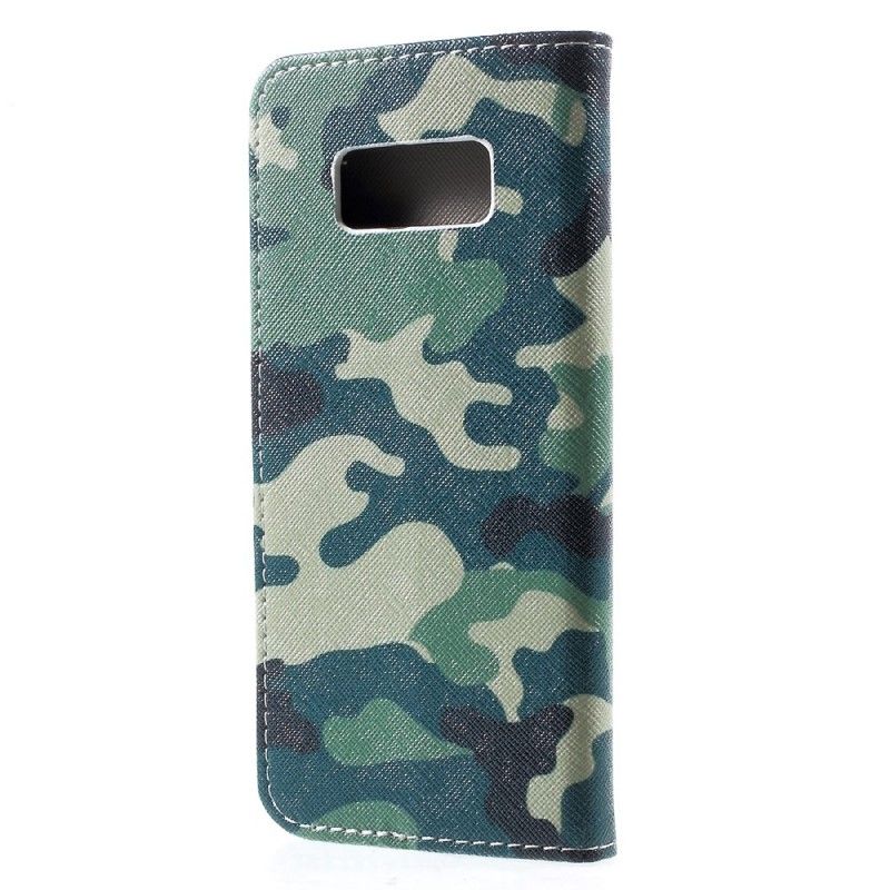 Flip Cover Læder Samsung Galaxy S8 Militær Camouflage