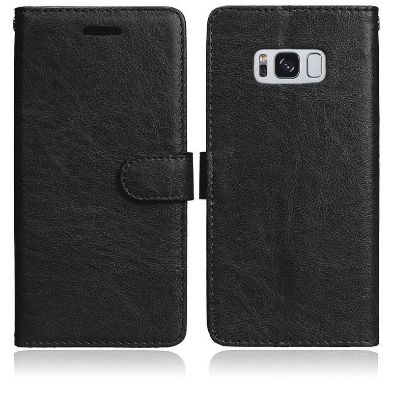 Flip Cover Læder Samsung Galaxy S8 Sort Tegnebogstil Med Fotoholder