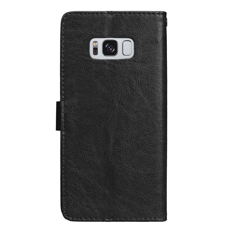 Flip Cover Læder Samsung Galaxy S8 Sort Tegnebogstil Med Fotoholder