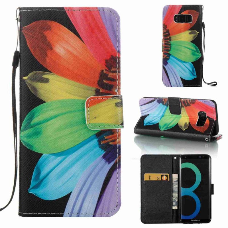 Flip Cover Samsung Galaxy S8 Intens Akvarelblomst