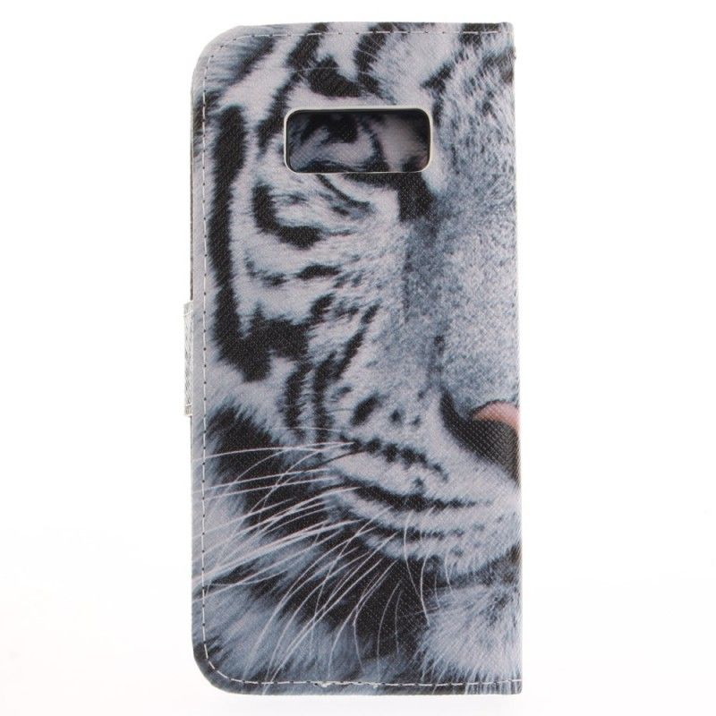 Flip Cover Samsung Galaxy S8 Tiger Ansigt