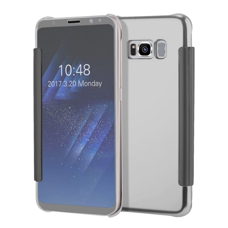 Læder Cover for Samsung Galaxy S8 Lyseblå Spejl