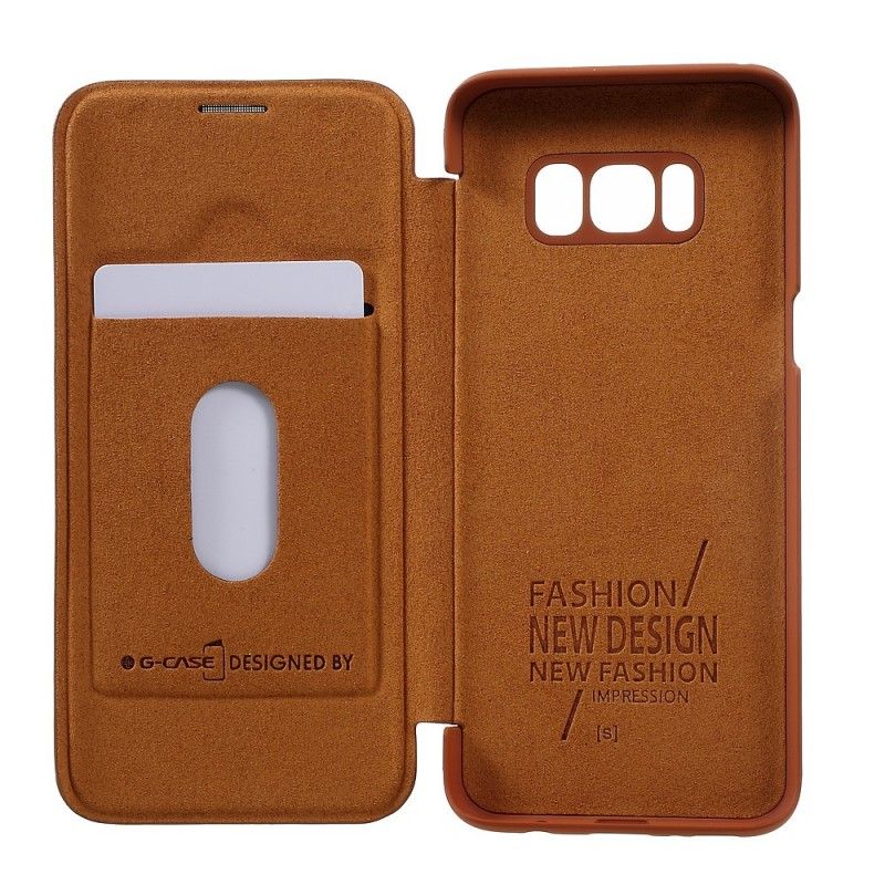 Læder Cover for Samsung Galaxy S8 Sort G-Sag Serie