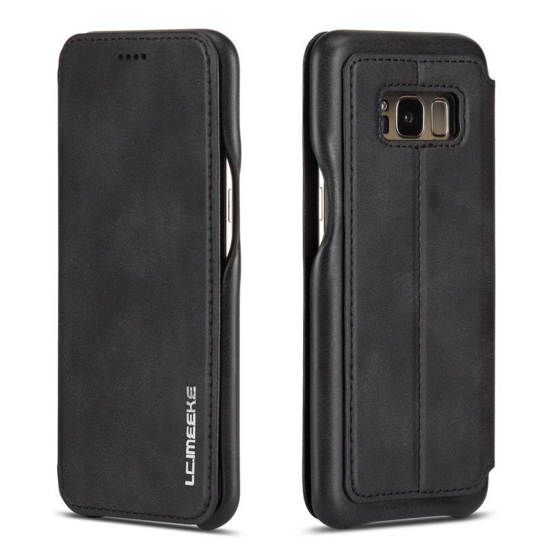 Læder Cover Samsung Galaxy S8 Sort Lc.Imeeke Lædereffekt Original