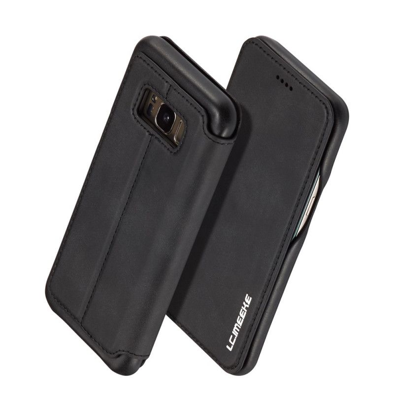 Læder Cover Samsung Galaxy S8 Sort Lc.Imeeke Lædereffekt Original