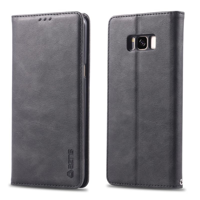 Læder Cover Samsung Galaxy S8 Sort Retro Azns