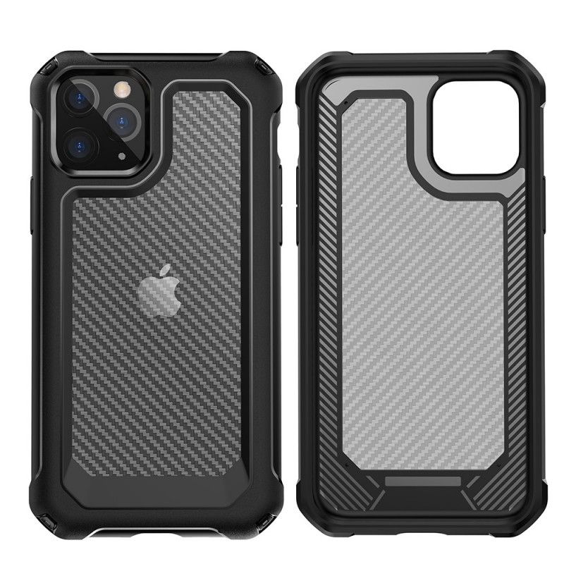 Cover for iPhone 11 Pro Sort Gennemsigtig Kulfibertekstur