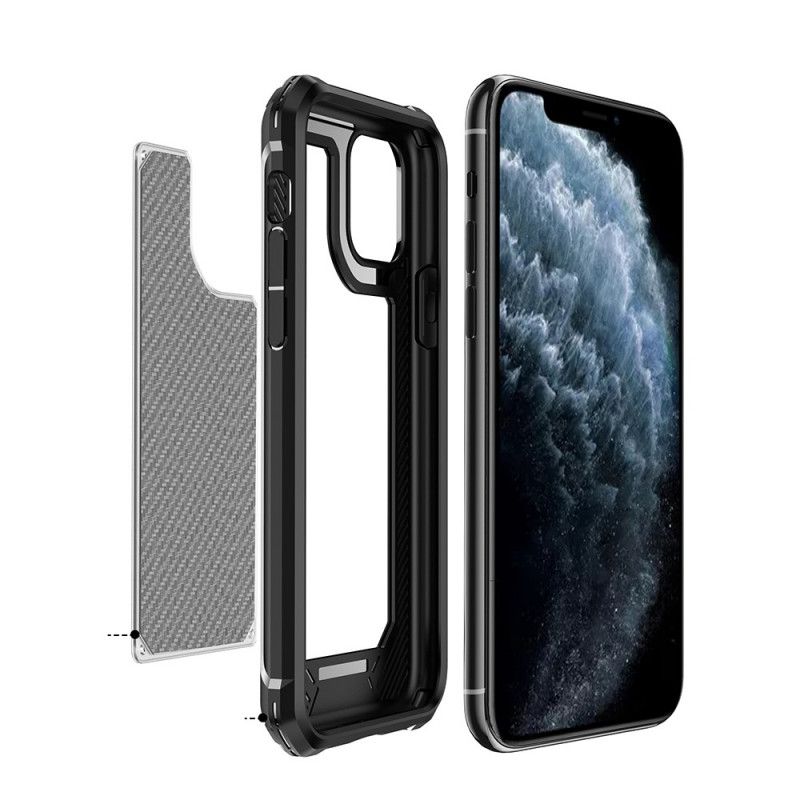 Cover for iPhone 11 Pro Sort Gennemsigtig Kulfibertekstur