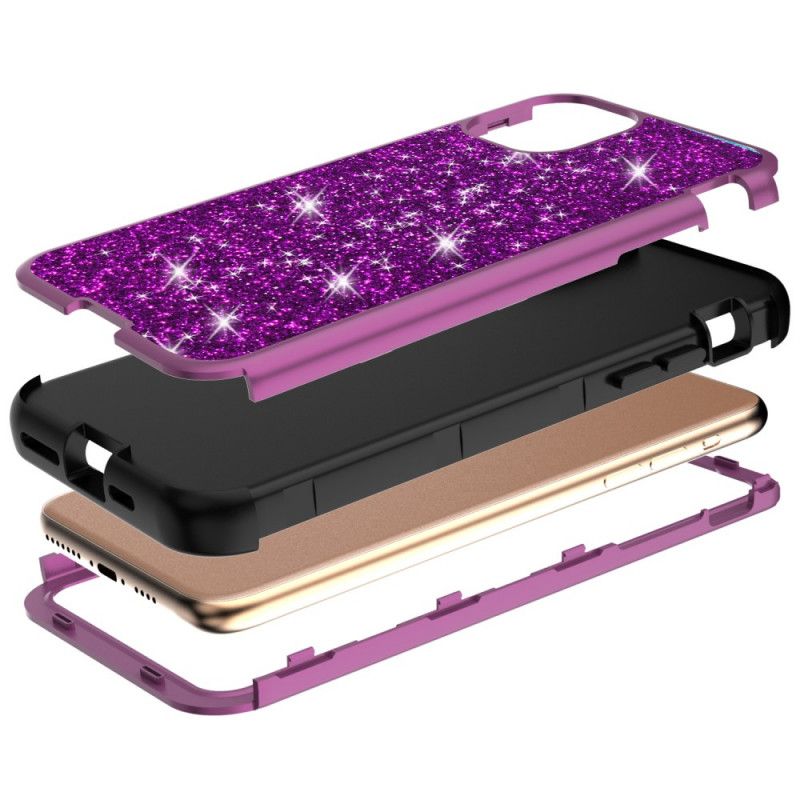 Cover for iPhone 11 Pro Sort Hybrid Glitter