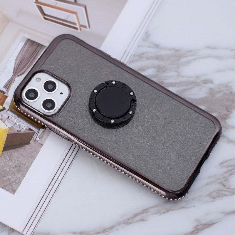 Cover for iPhone 11 Pro Sort Pailletter Og Diamanter Ringer