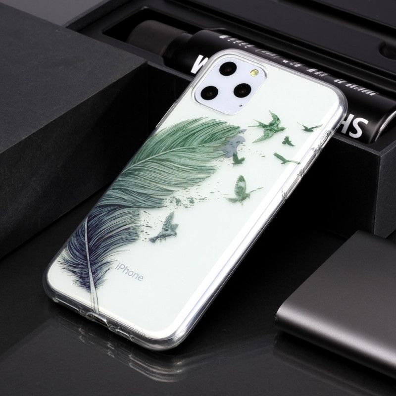 Cover iPhone 11 Pro Gennemsigtig Farvet Fjer