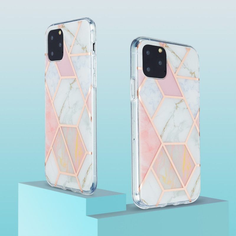 Cover iPhone 11 Pro Lyserød Prangende Geometrisk Marmor Beskyttelse