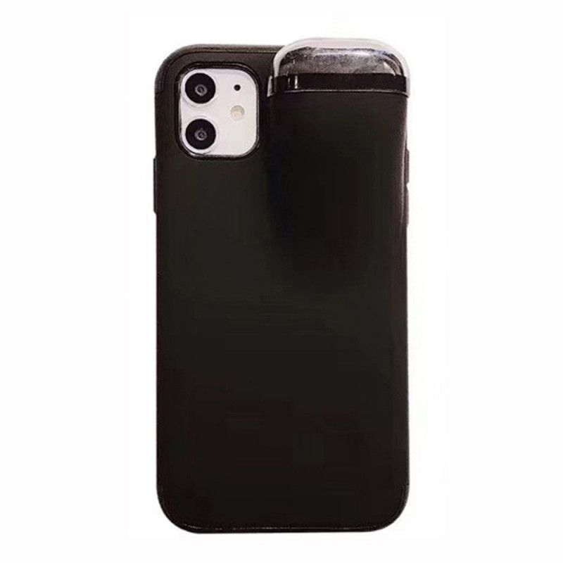 Cover iPhone 11 Pro Sort 2-I-1 Airpods Taske Beskyttelse