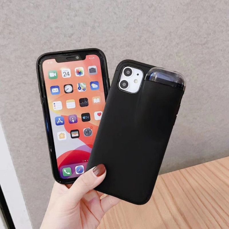 Cover iPhone 11 Pro Sort 2-I-1 Airpods Taske Beskyttelse