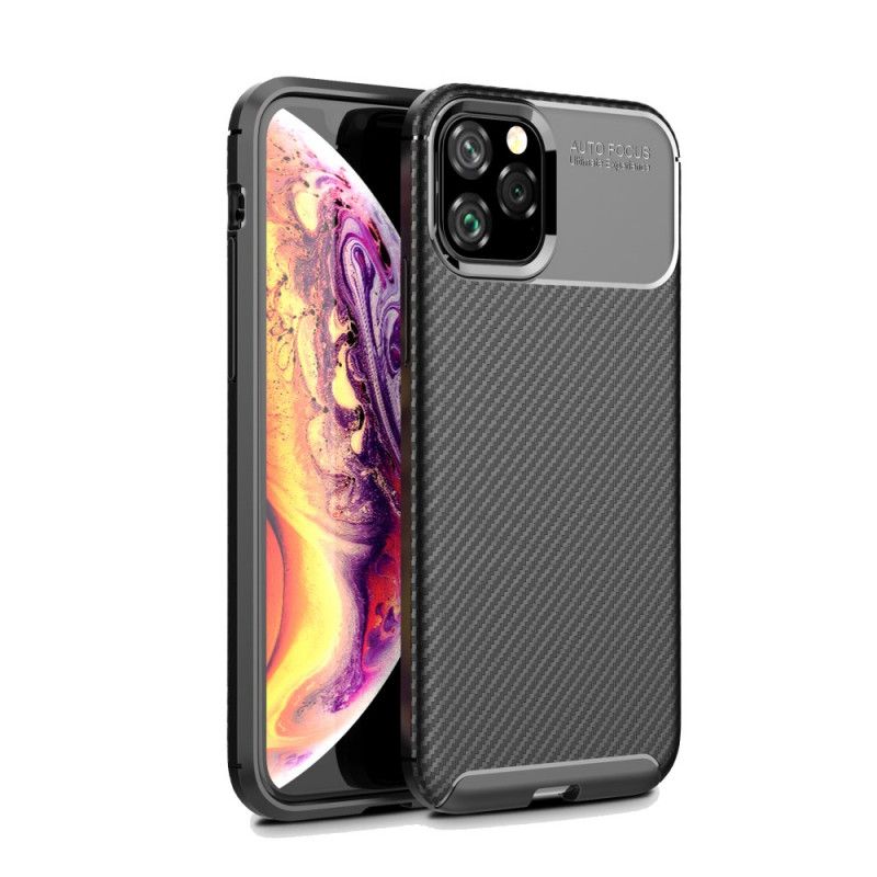 Cover iPhone 11 Pro Sort Fleksibel Kulfibertekstur