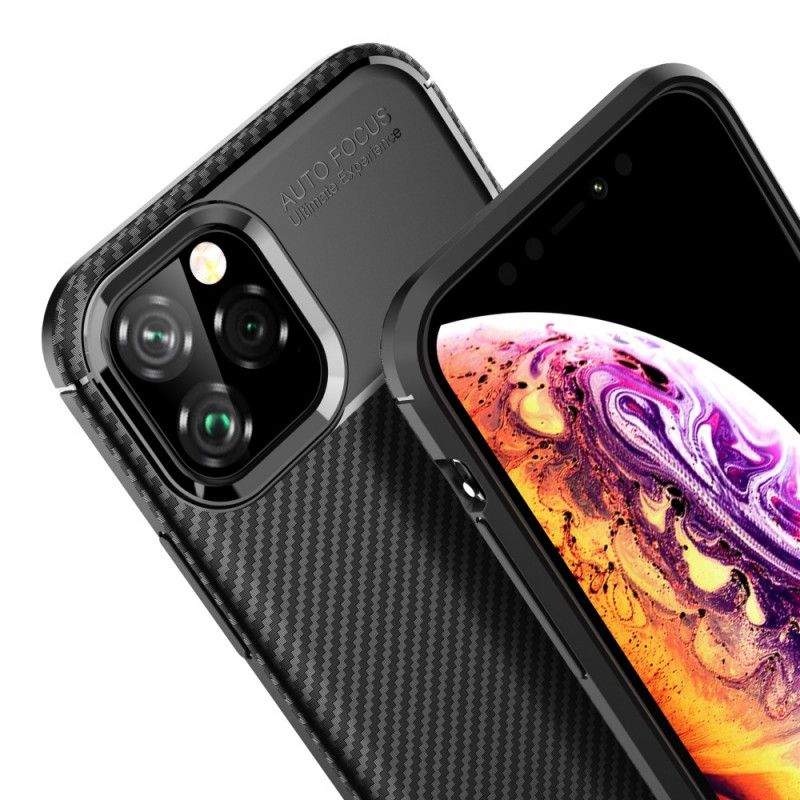 Cover iPhone 11 Pro Sort Fleksibel Kulfibertekstur