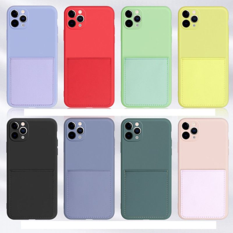 Cover iPhone 11 Pro Sort Kortholder Af Silikone Og Imiteret Læder