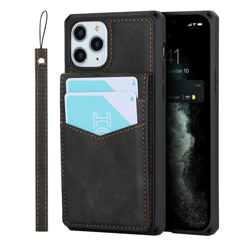 Cover iPhone 11 Pro Sort Lodret Og Vandret Støttekortholder